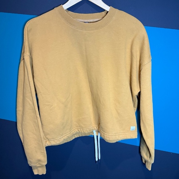 Vuori Tops - Vuori Mustard Drawstring Hem Crewneck
